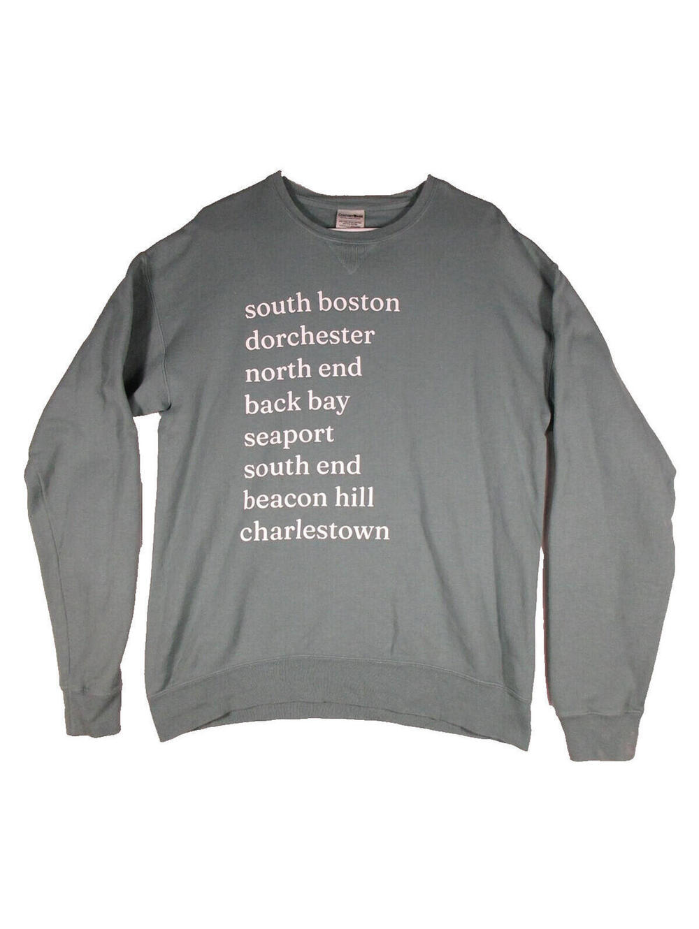 Comfort Wash Womens Pullover Crew Neck Graphic Sweatshirt Size M Sage Green